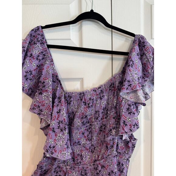 Easel Lavender Floral Ruffle Blouse – NWT – Size Small (Oversized) - Picture 6 of 6